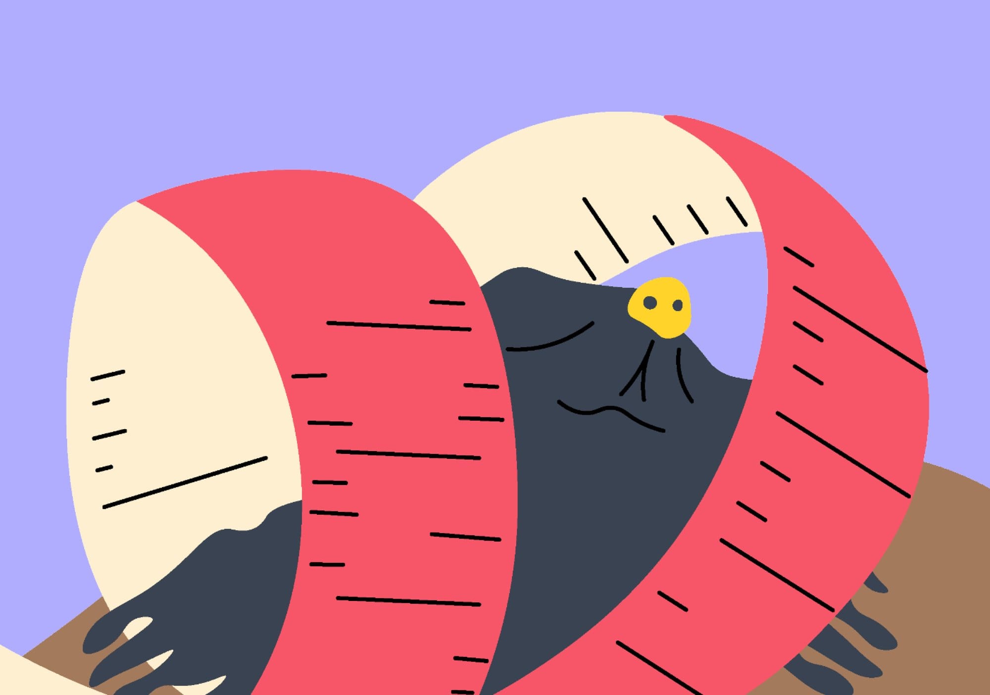 Detail: rabbit in a measuring tape