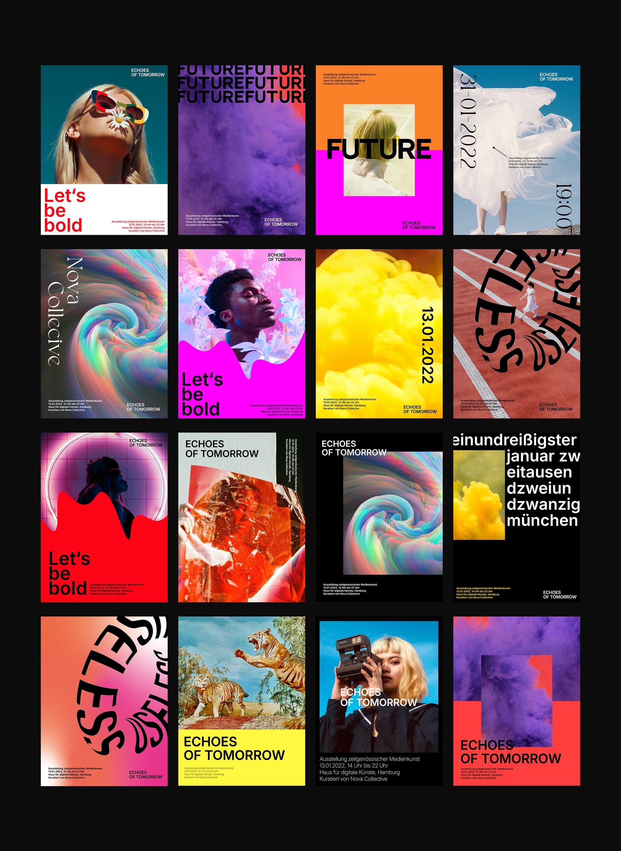 Overview of all sixteen posters