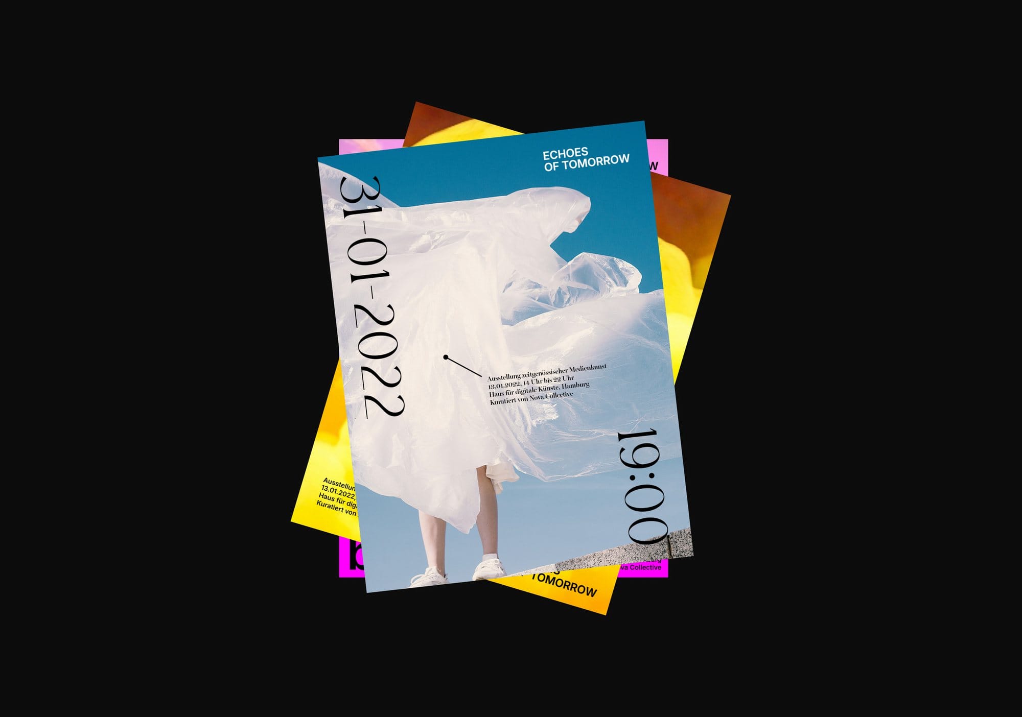 Poster with vertical date typography
