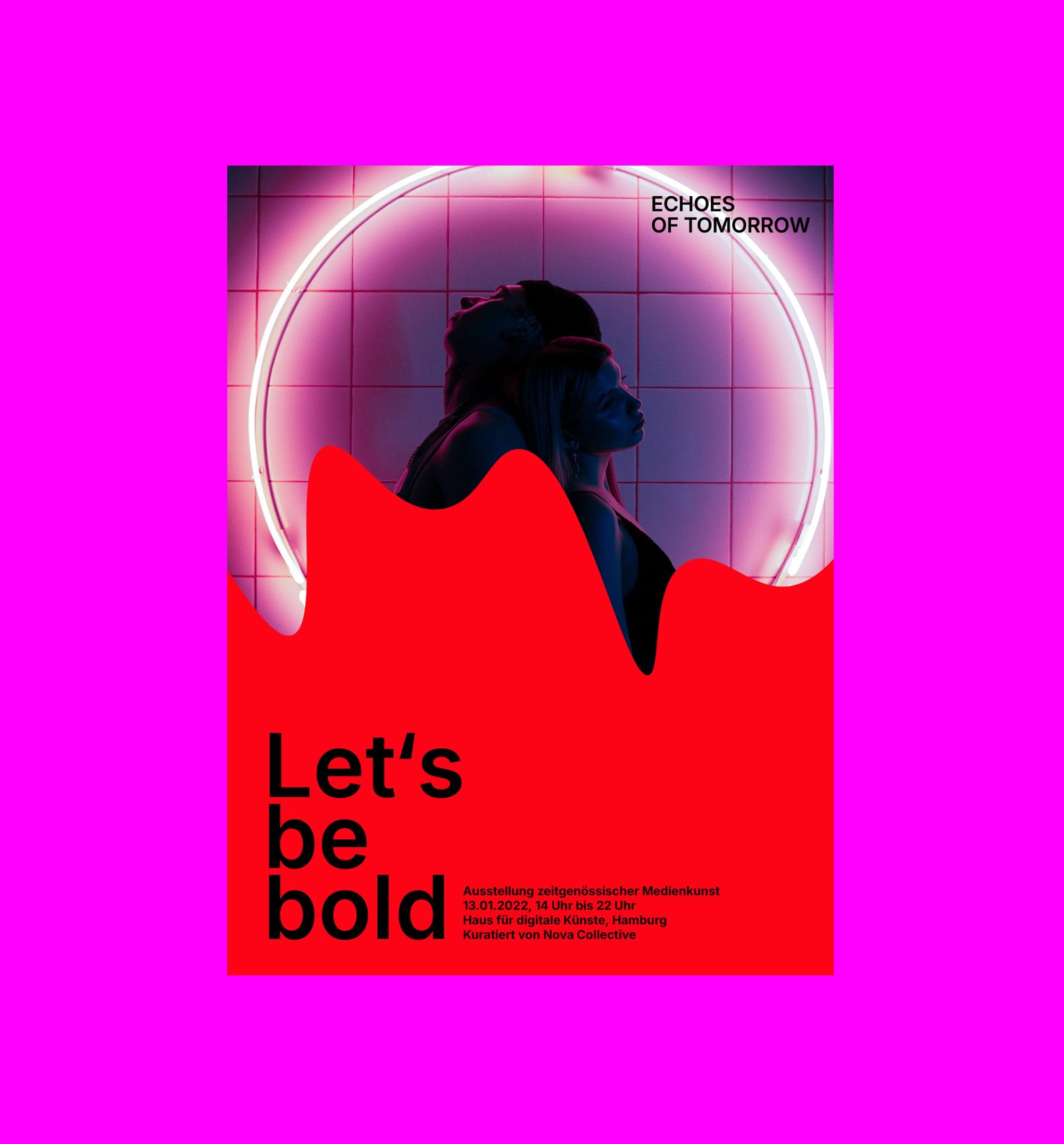 Let's be bold poster in red