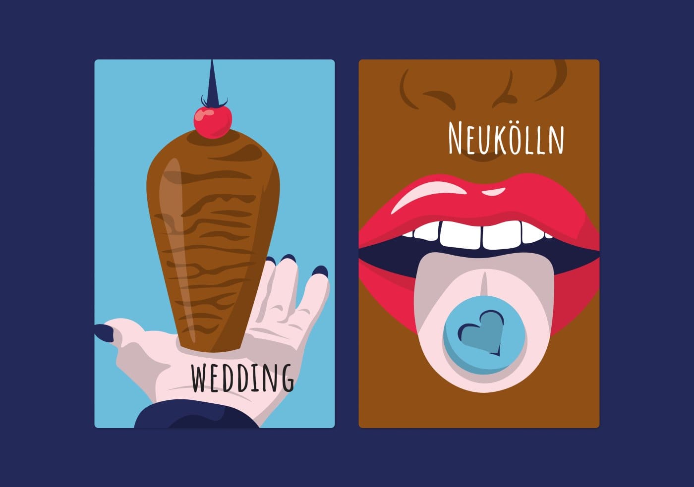 District card backs: Wedding and Neukölln