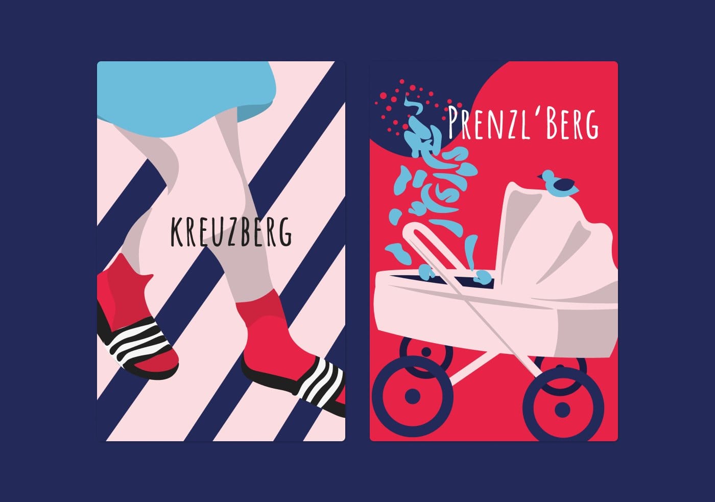 District card backs: Kreuzberg and Prenzl’Berg